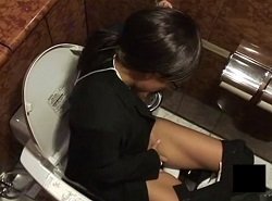 真面目そうなメガネＯＬが公衆トイレオナニーでこっそりイク姿を盗撮